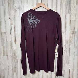 O'Neil Y2K Vtg Burgundy Maroon Long‎ Sleeve Tee Grunge Skater Mens Large